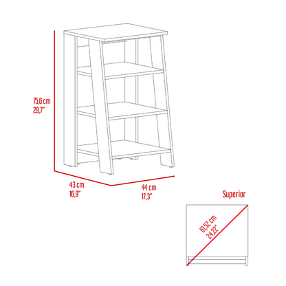 Linen Cabinet Jenne, Four Open Shelves, Light Gray Finish-6