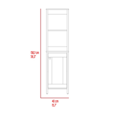 Load image into Gallery viewer, Linen Cabinet Jannes, Two Open Shelves, Single Door, Light Oak / White Finish-5
