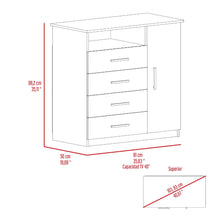 Load image into Gallery viewer, Dresser Beaufort, Four drawers, Light Oak / White Finish-7
