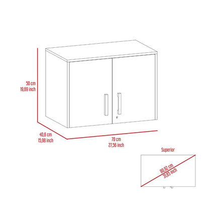 Wall Storage Cabinet Lions, 3 Shelves, Double Door, Black Wengue Finish-7