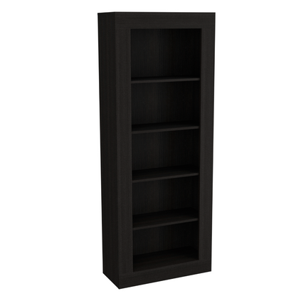 Bookcase Wray with Frame and Five Tier Shelves, Black Wengue Finish-4