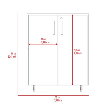 Storage Cabinet Lions, Double Door and Casters, Black Wengue Finish-7