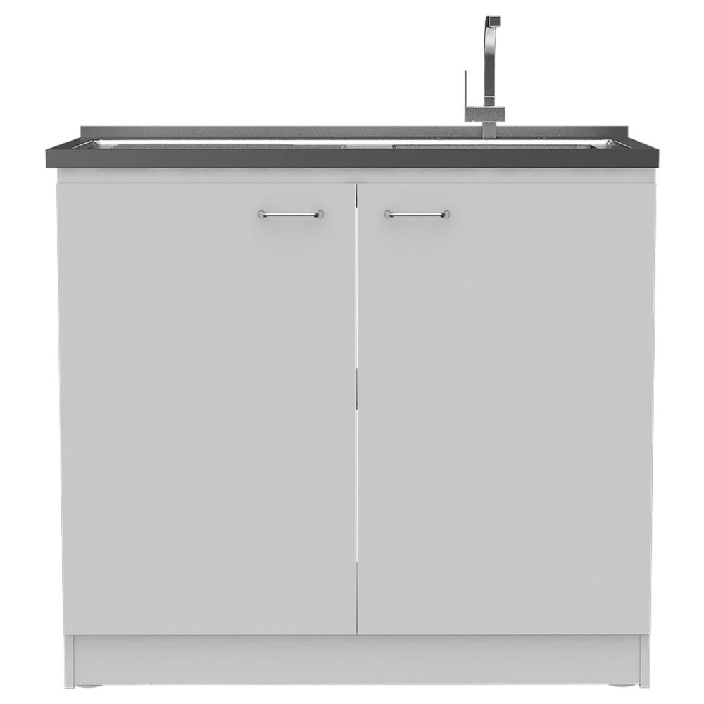 Utility Sink Vernal, Double Door, White Finish-5