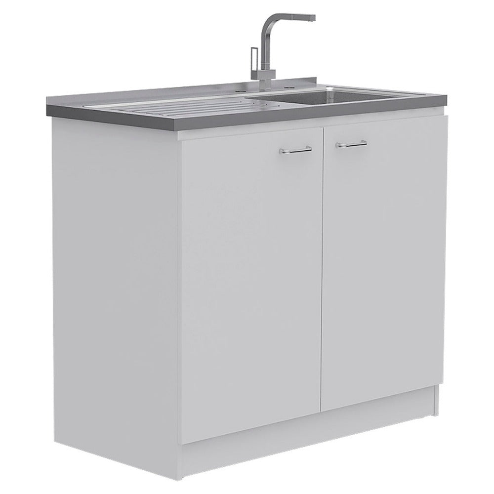 Utility Sink Vernal, Double Door, White Finish-3