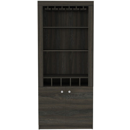 Bar Cabinet Margarita, Five Wine Cubbies, Carbon Espresso Finish-5