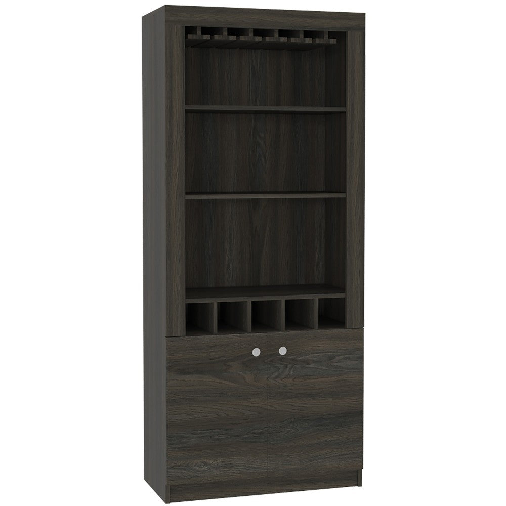 Bar Cabinet Margarita, Five Wine Cubbies, Carbon Espresso Finish-3