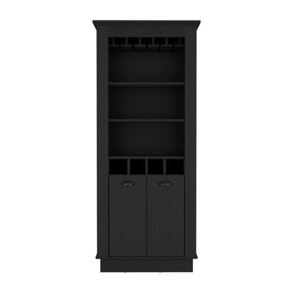 Bar Cabinet Provo, Glass Holder, Black Wengue Finish-5