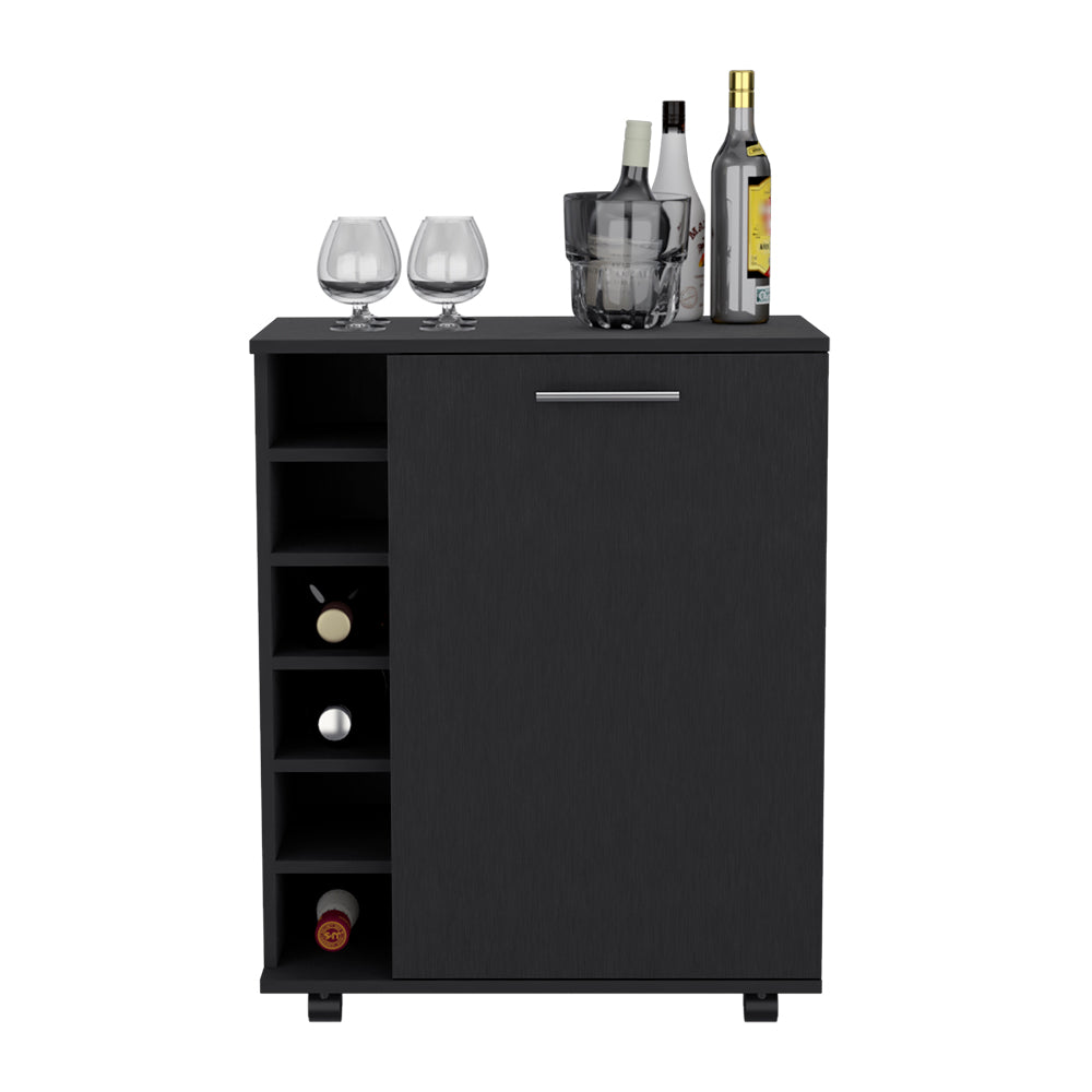 Bar Cabinet Provo, Wine Racks and Glass Holder, White Finish-3