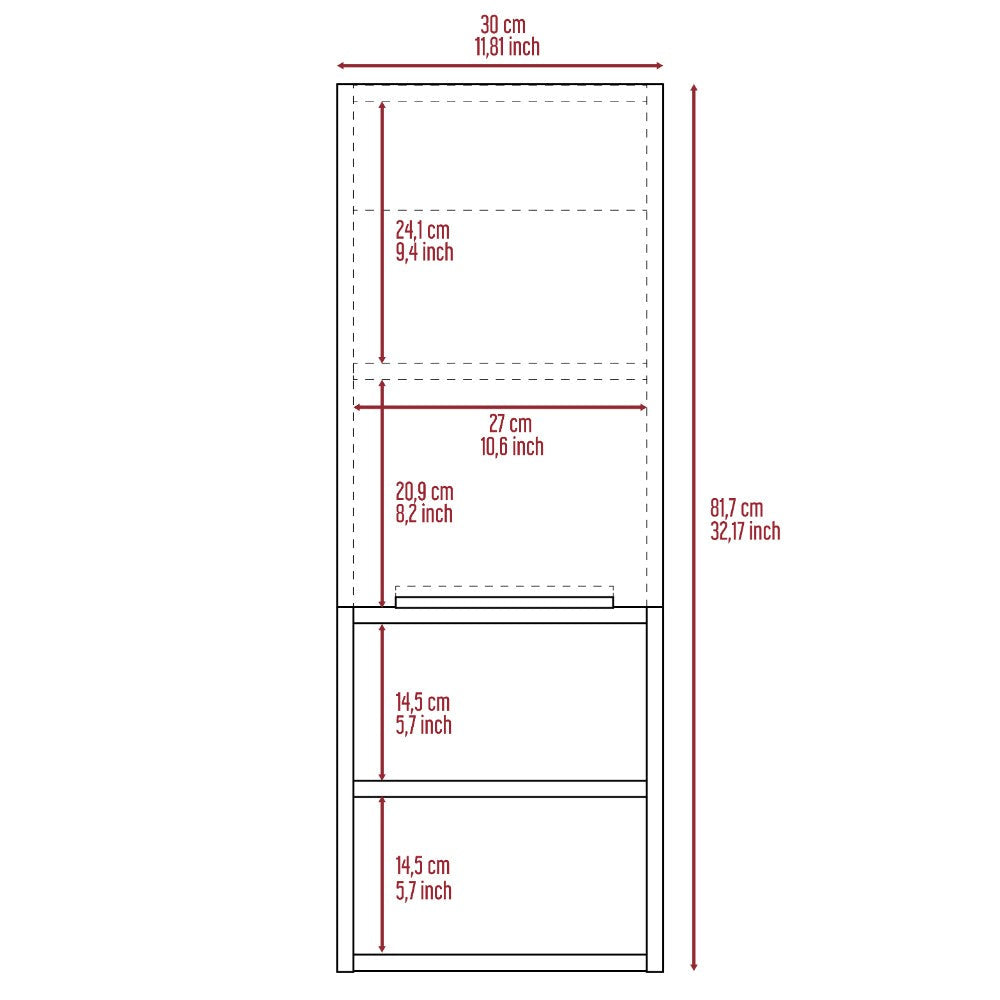 Medicine Cabinet Hazelton, Two Interior Shelves, Black Wengue Finish-9