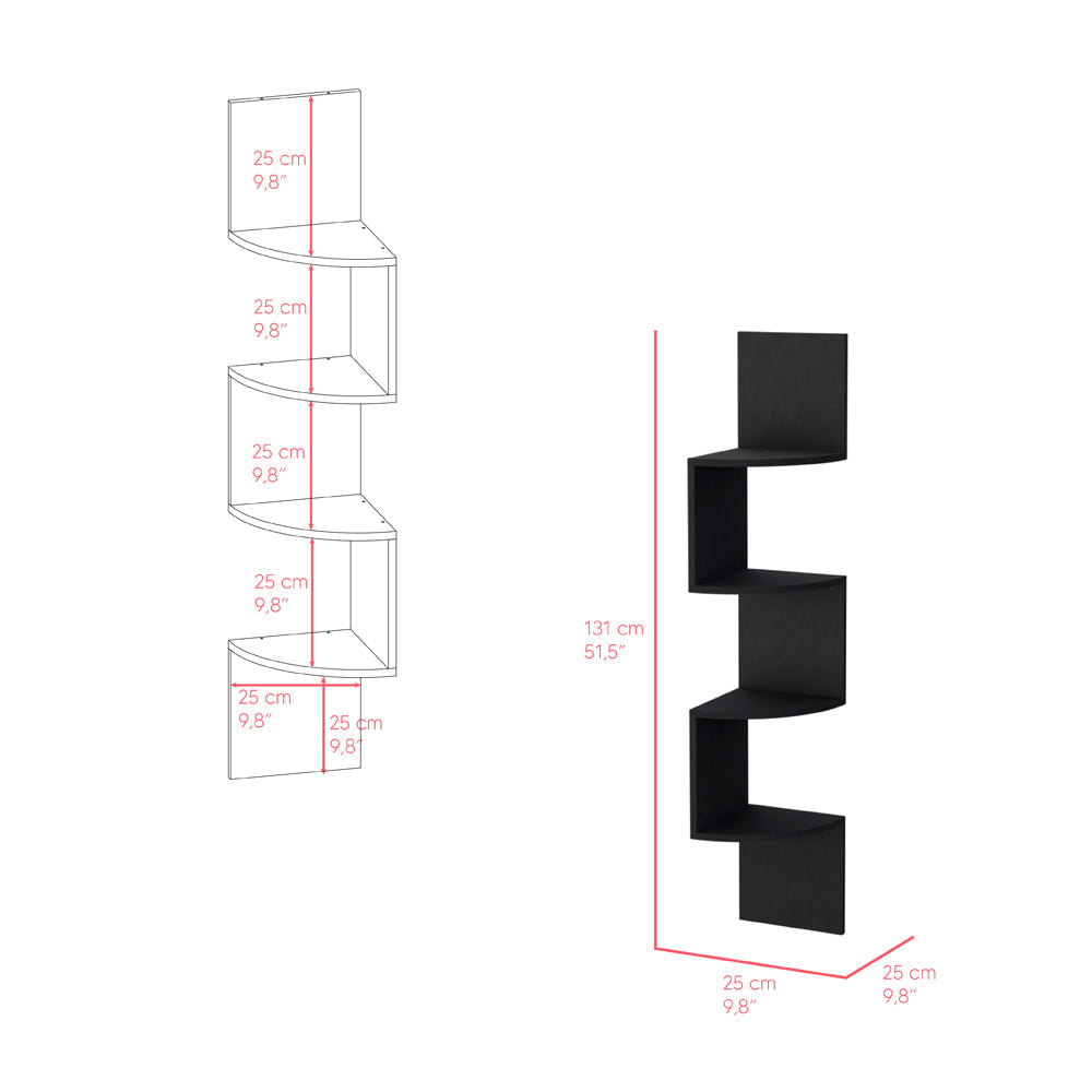 Shelve Crestone, 4-Tier Open Shelving, Black Wengue Finish-6