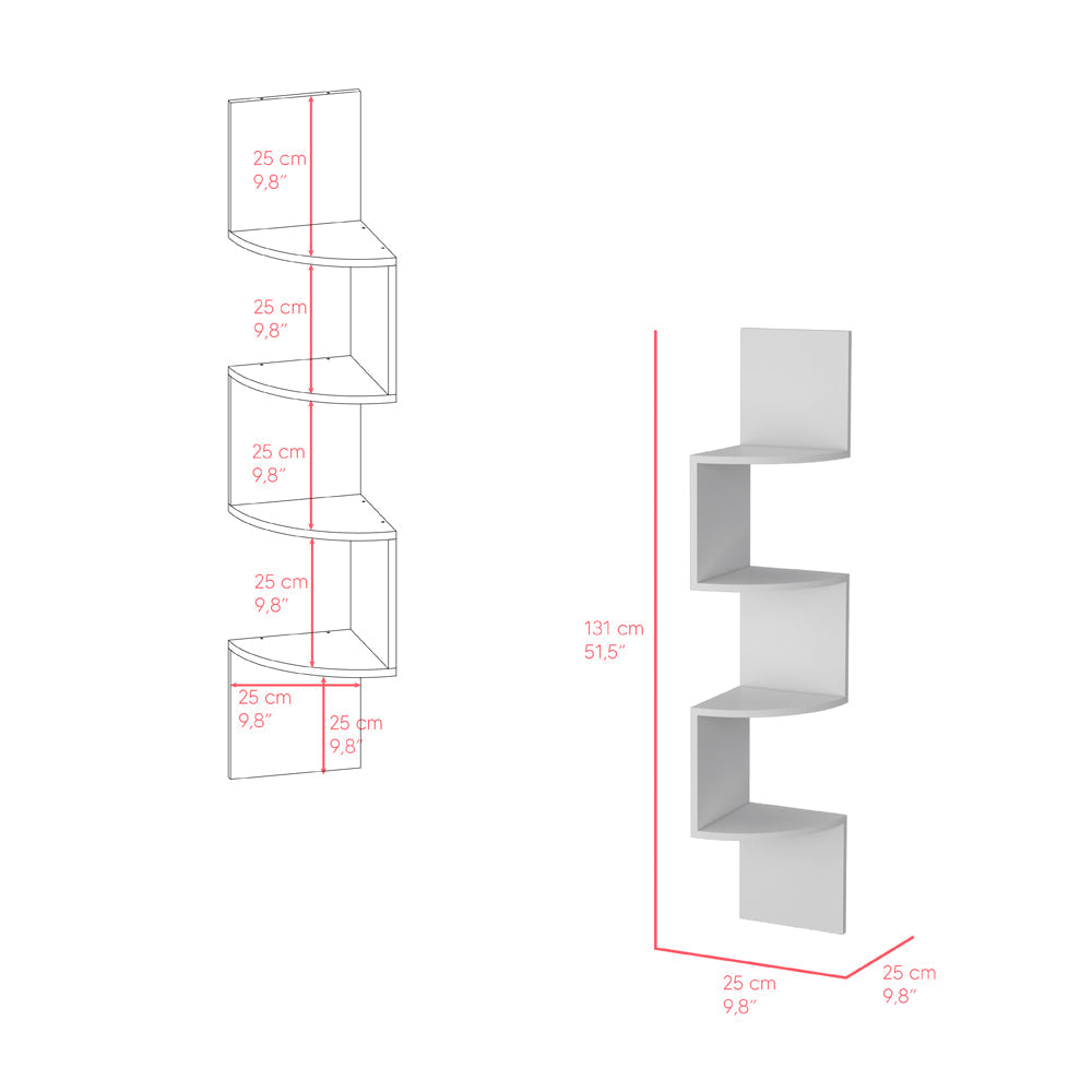 Shelve Crestone, 4-Tier Open Shelving, White Finish-6