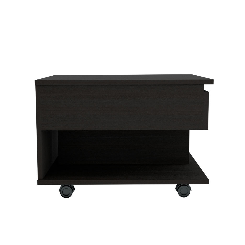 Lift Top Coffee Table Mercuri, Casters, Black Wengue Finish-3