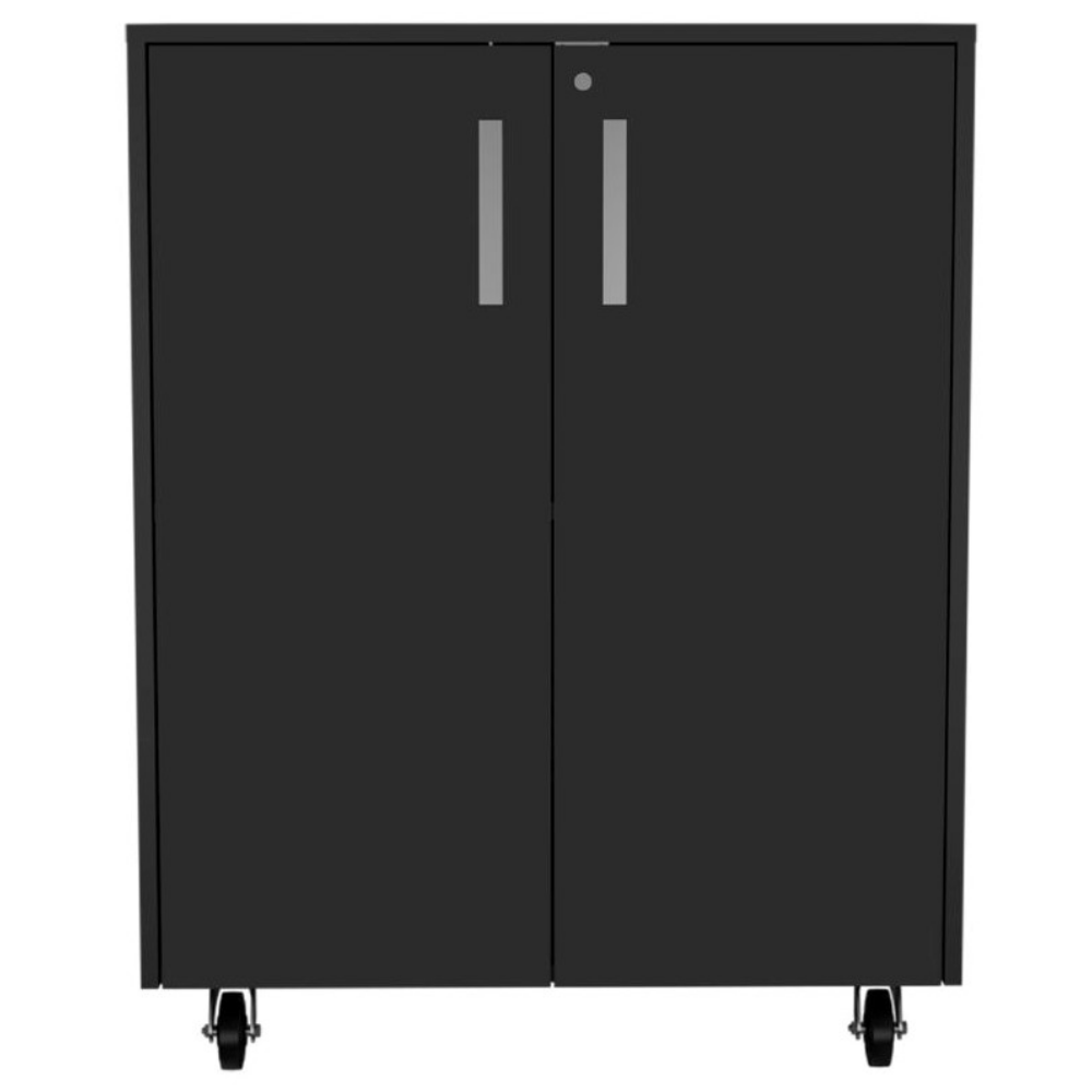 Storage Cabinet Lions, Double Door and Casters, Black Wengue Finish-4