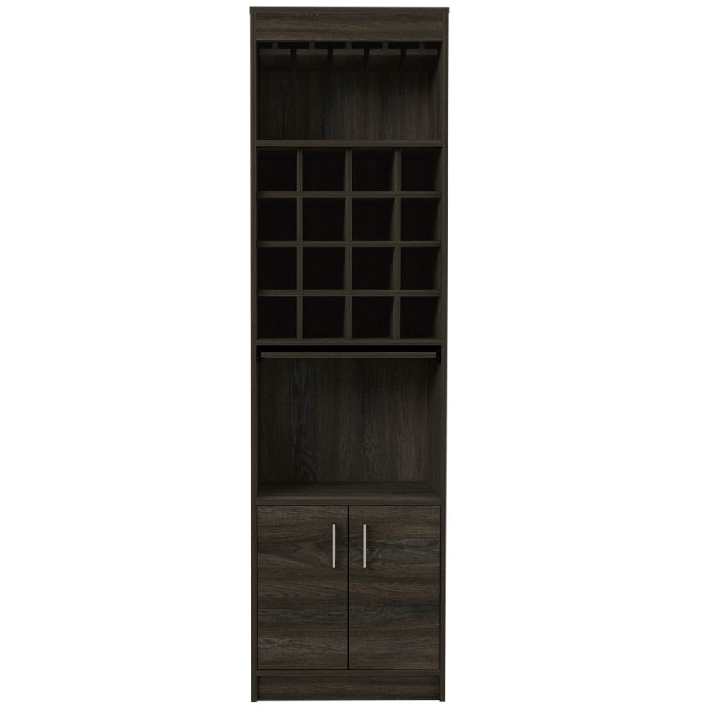 Bar cabinet Modoc, One Extendable Shelf, Sixteen Wine Cubbies, One Shelf, Carbon Espresso Finish-5