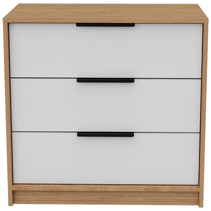 3 Drawers Dresser Maryland, Superior Top, White / Pine Finish-4