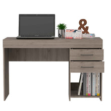 Load image into Gallery viewer, Computer Desk Limestone, Two Drawers, Light Gray Finish-6
