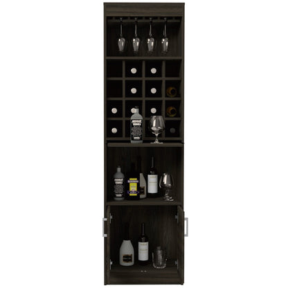 Bar cabinet Modoc, One Extendable Shelf, Sixteen Wine Cubbies, One Shelf, Carbon Espresso Finish-2