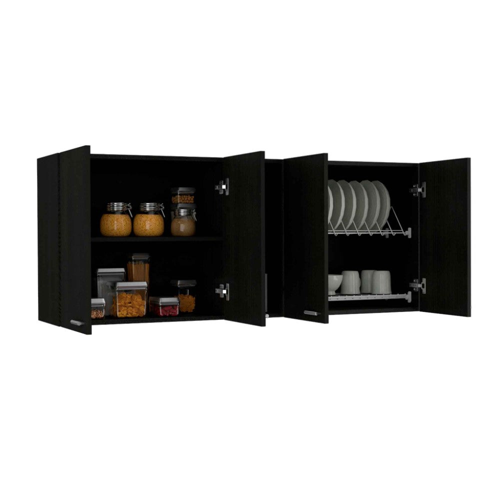 Wall Cabinet Ontario, Double Door, Black Wengue Finish-4