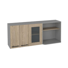 Load image into Gallery viewer, Wall Cabinet Retrit, Double Door, Glass Cabinet, Rack, Light Pine Finish-5
