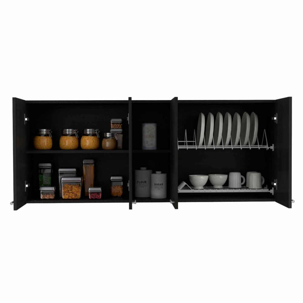 Wall Cabinet Ontario, Double Door, Black Wengue Finish-6