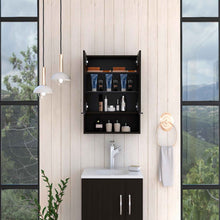 Load image into Gallery viewer, Medicine Cabinet with Mirror  Lexington,Three Internal Shelves, Black Wengue Finish-1
