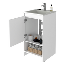 Load image into Gallery viewer, Bathroom Vanity Poket, Single Door Cabinet, Two Shelves, White Finish-3
