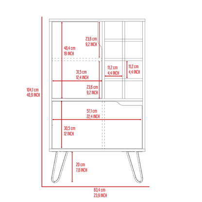 L Bar Cabinet Silhill, Eight Wine Cubbies, Two Cabinets With Single Door, Light Gray Finish-8