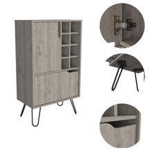 Load image into Gallery viewer, L Bar Cabinet Silhill, Eight Wine Cubbies, Two Cabinets With Single Door, Light Gray Finish-6
