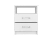 Load image into Gallery viewer, Nightstand Olienza, Two Drawers, One Shelf, White Finish-2
