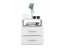 Load image into Gallery viewer, Nightstand Olienza, Two Drawers, One Shelf, White Finish-3
