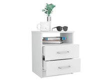Load image into Gallery viewer, Nightstand Olienza, Two Drawers, One Shelf, White Finish-5
