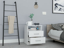 Load image into Gallery viewer, Nightstand Olienza, Two Drawers, One Shelf, White Finish-1
