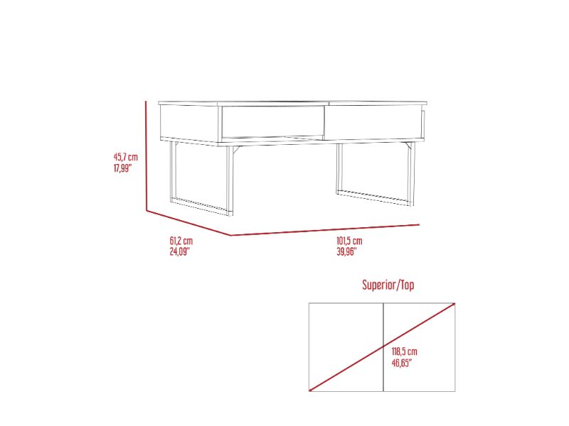 Lift Top Coffee Table With Drawer Vezu, Dark Walnut Finish-7