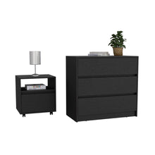 Load image into Gallery viewer, Milford 2 Piece Bedroom Set, Nightstand + Dresser, Black Wengue Finish-1
