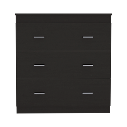 Three Drawer Dresser Whysk, Superior Top, Handles, Black Wengue Finish-3