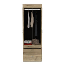 Load image into Gallery viewer, Armoire Tarento,Two Drawers, Light Oak / Black Wengue Finish-2
