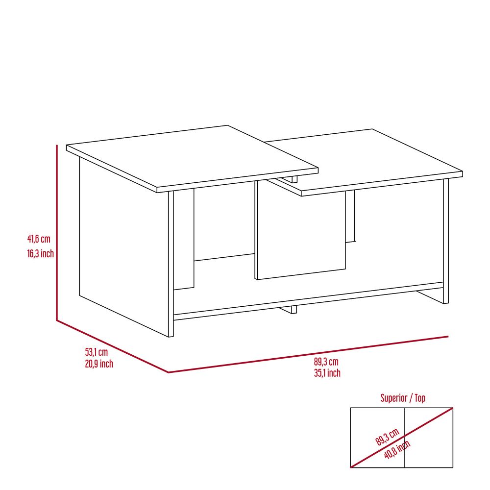 Coffee Table Rochester, Lower Open Shelf, Carbon Espresso Finish-6