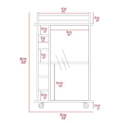 Bar Cart Baltimore, Six Wine Cubbies, Carbon Espresso Finish-8