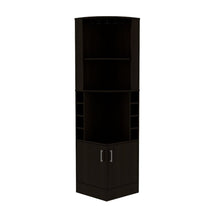 Load image into Gallery viewer, Bar Cabinet Papprika, 8 Wine Cubbies, Double Door, Black Wengue Finish-6
