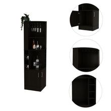 Load image into Gallery viewer, Bar Cabinet Papprika, 8 Wine Cubbies, Double Door, Black Wengue Finish-2
